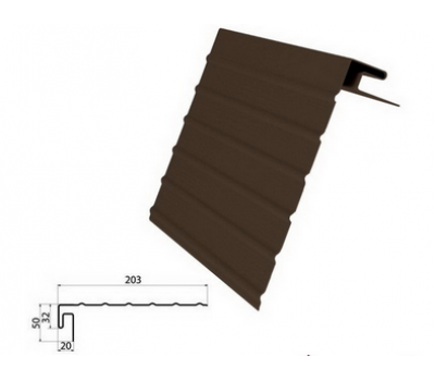 J-фаска ( ветровая, карнизная планка ) коричневая для винилового сайдинга от производителя  Россия по цене 670 р