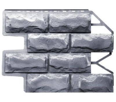 Фасадные панели (цокольный сайдинг) Блок - Светло-серый от производителя  Fineber по цене 445 р