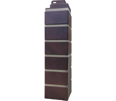 Угол наружный Кирпич Клинкерный 3D Коричнево-Чёрный от производителя  Fineber по цене 490 р