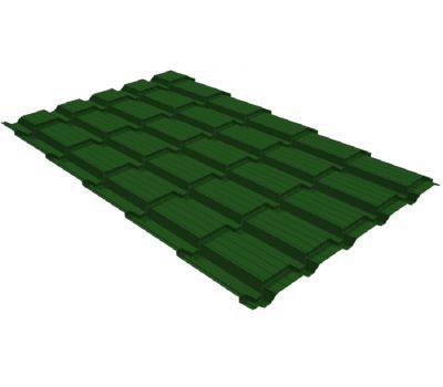 Металлочерепица квадро профи 0,45 PE RAL 6002 лиственно-зеленый от производителя  Grand Line по цене 636 р