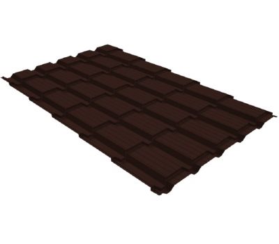 Металлочерепица квадро профи 0,4 PE RAL 8017 шоколад от производителя  Grand Line по цене 595 р
