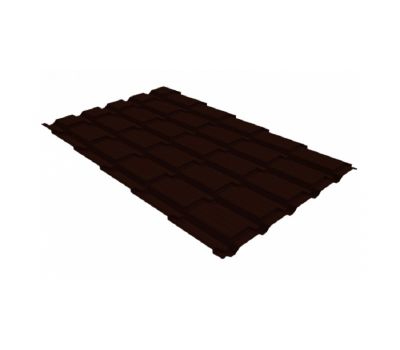 Металлочерепица квадро профи 0,5 GreenCoat Pural matt RR 32 темно-коричневый (RAL 8019 серо-коричневый) от производителя  Grand Line по цене 0 р
